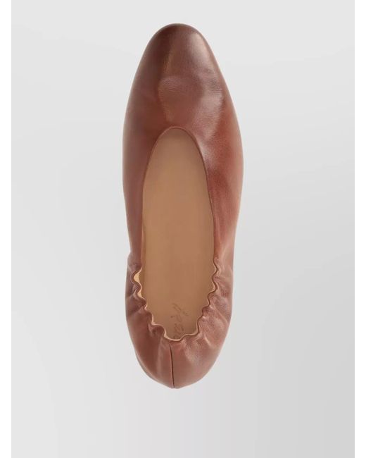 Marsèll Brown Strascico Leather Ballerina Shoes Elastic Trim