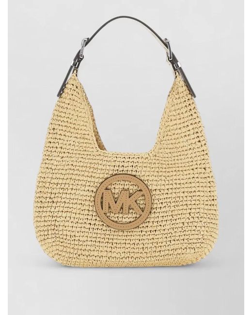 Michael Kors Natural Nolita Hobo Shoulder Bag Woven Detail