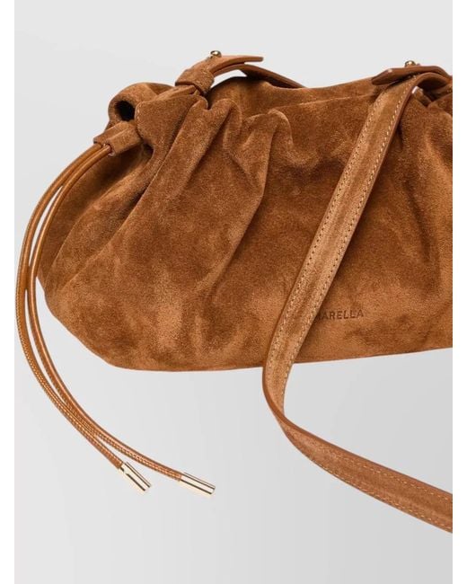 Marella Brown Mlacime Shoulder Bag Suede Finish Strap