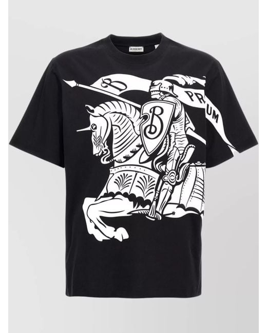 Burberry Black Cotton Ekd T-Shirt for men