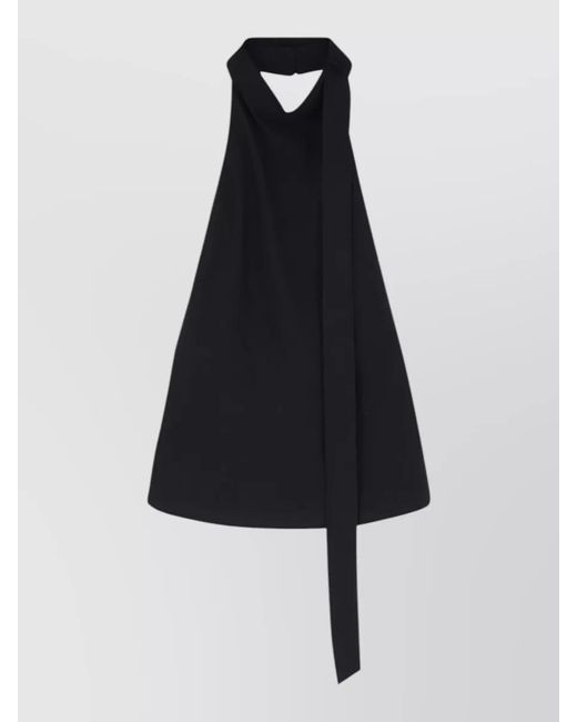 Alysi Blue Bow Back Crew Neck Sleeveless Top