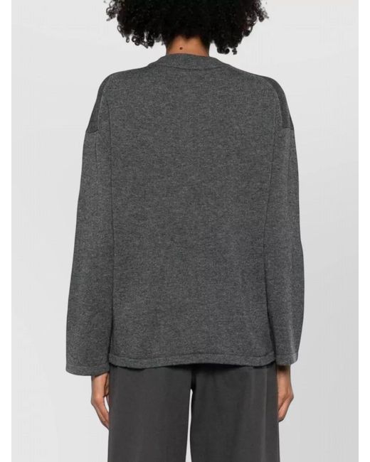 Max Mara Gray Cashmere Wool Crew Neck Long Sleeve Sweater