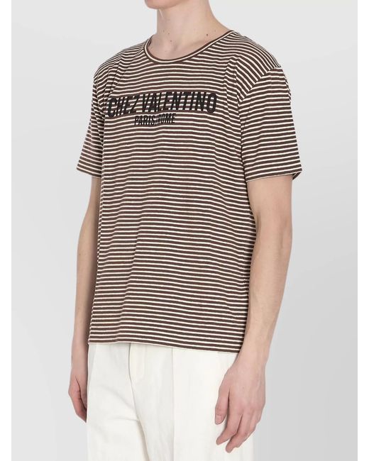 Valentino Garavani White Striped Regular-Fit T-Shirt for men