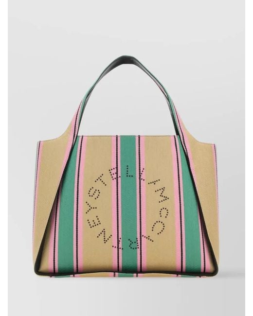 Stella McCartney Blue Stella Logo Raffia Tote Bag