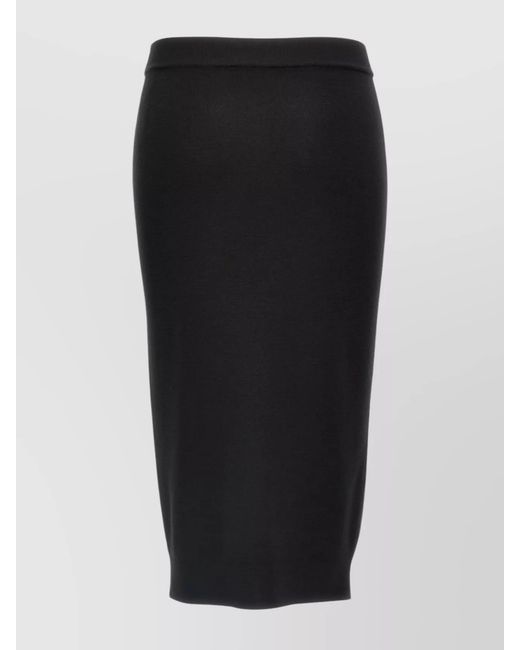 Saint Laurent Black Wool Pencil Skirt