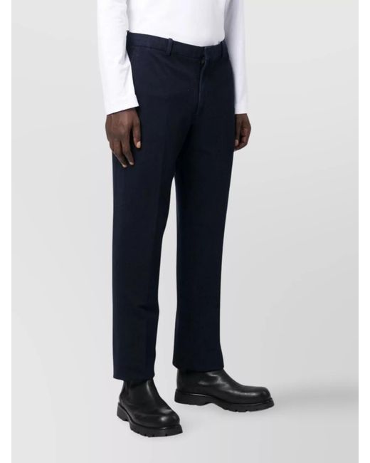 Circolo 1901 Blue Cotton Mid-Rise Straight-Leg Trousers for men