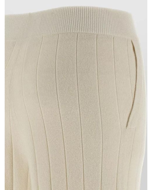 Max Mara Natural Jardin Cashmere High Waist Wide Leg Trousers