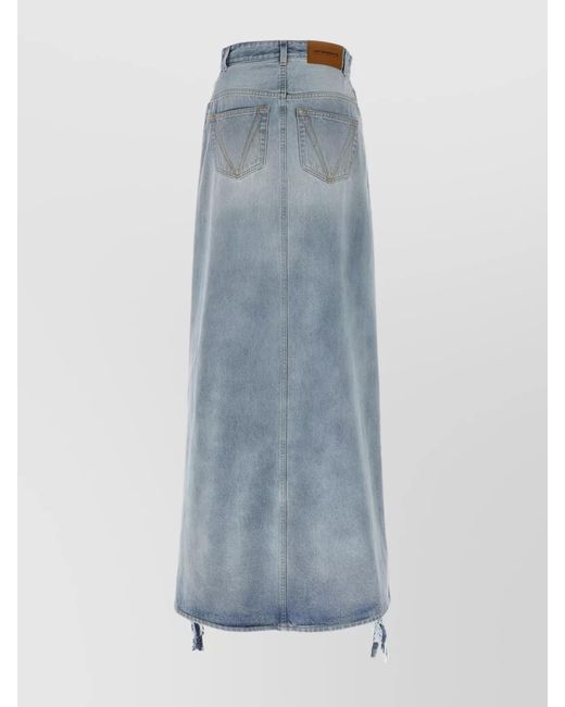 Vetements Blue Denim Destroyed Maxi Skirt