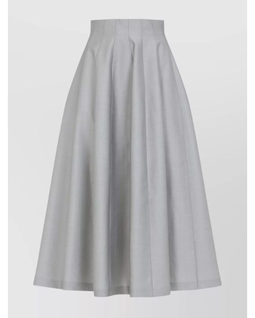 Alberta Ferretti Gray A-Line Wool Silk Blend Skirt
