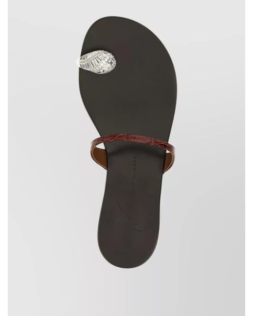 Giuseppe Zanotti Metallic Leather Crystal-Embellished Sandals