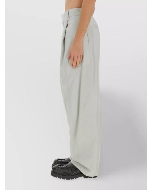 Bottega Veneta Gray Silk And Cotton Loose Trousers for men