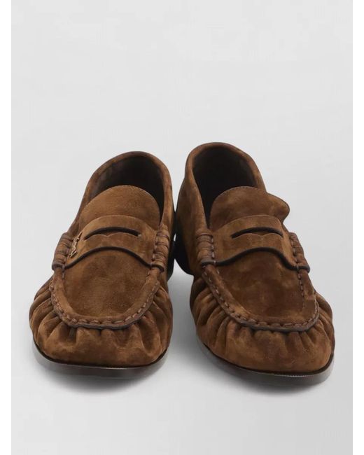 Saint Laurent Brown Leather Loafers