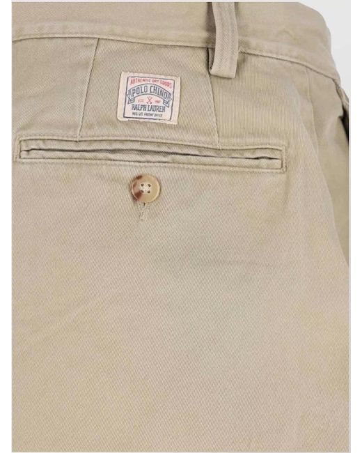 Polo Ralph Lauren Natural Straight Tailored Trousers With Back And Buttoned Pockets for men
