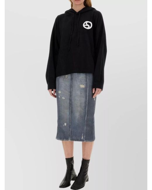 Acne Black Cotton Hoodie