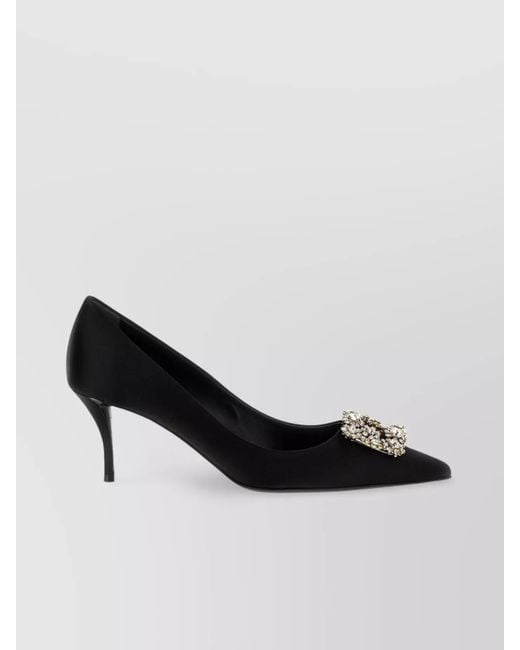 Roger Vivier Black Silk Efflorescence Pumps