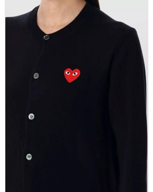 COMME DES GARÇONS PLAY Blue Wool Slim-Fit Crewneck Cardigan
