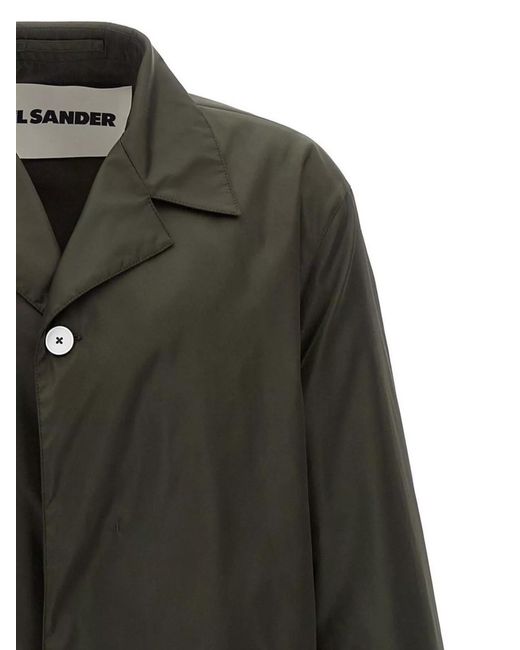 Jil Sander Gray Single-Breasted Coat for men