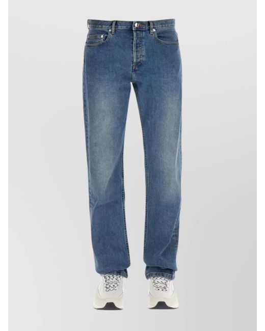 A.P.C. Blue Straight Leg Denim Jeans With Faded Effect for men