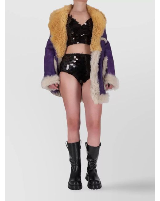 Prada Black Fur-Trimmed Coat