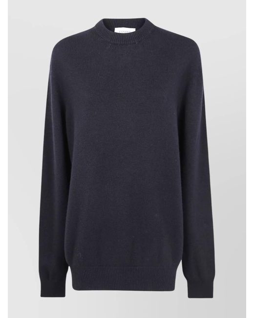 Laneus Blue Long Sleeve Ribbed Knit Jumper for men