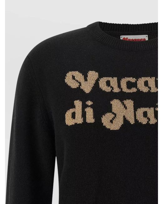 Mc2 Saint Barth Black New Queen Vacanze Di Natale Knit Sweater