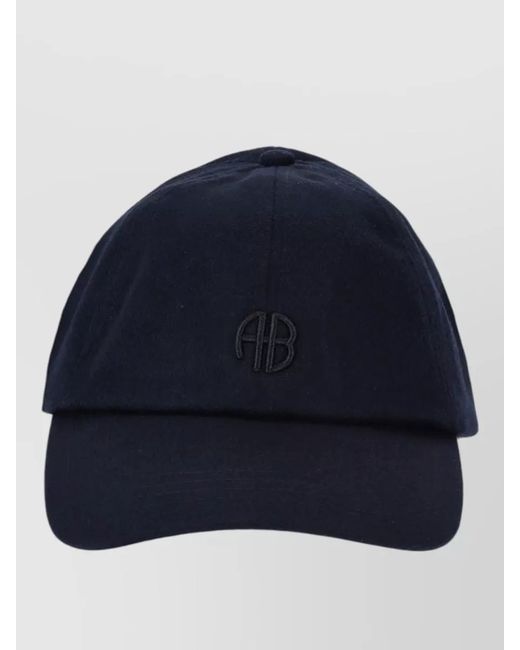 Anine Bing Blue Jeremy Wool Baseball Cap Curved Brim
