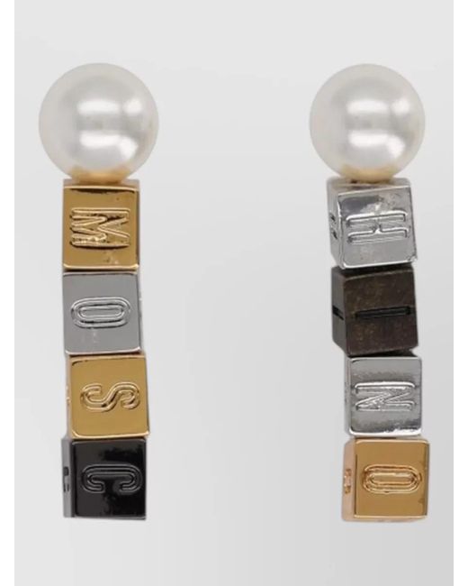 Moschino White Pearl Earrings