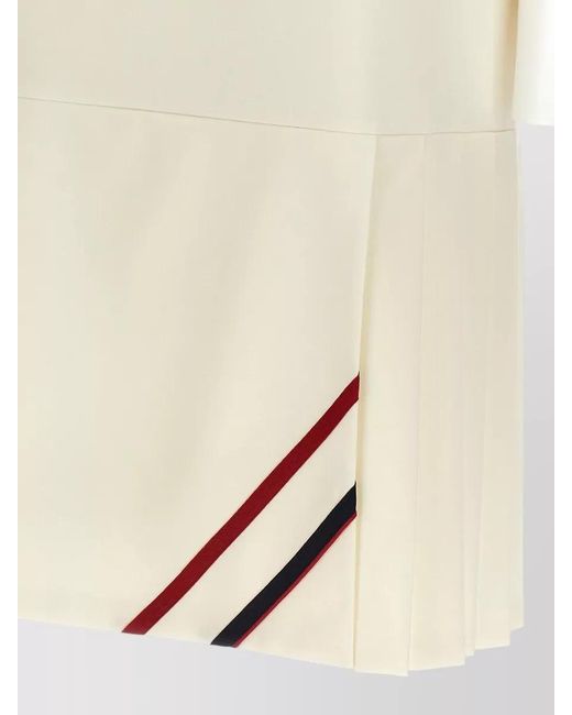 Miu Miu Natural Mohair Canvas Dress Sleeveless Striped Collar