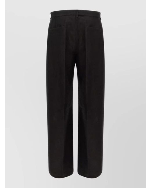 Rick Owens Black Pleated Front Tailored Pants With Back Pockets for men