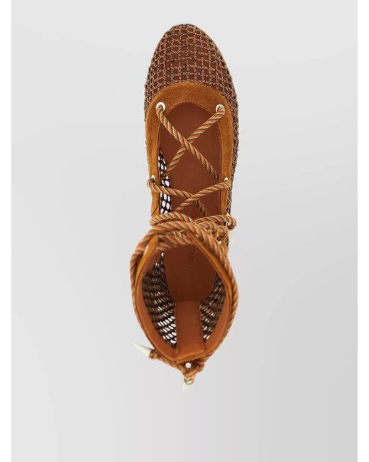 Kiko Kostadinov Brown Reticella Ankle Boots