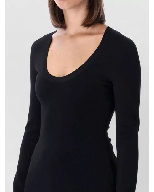 Stella McCartney Blue Fine-Knit Slim-Fit Scoop-Neck Long-Sleeve Top