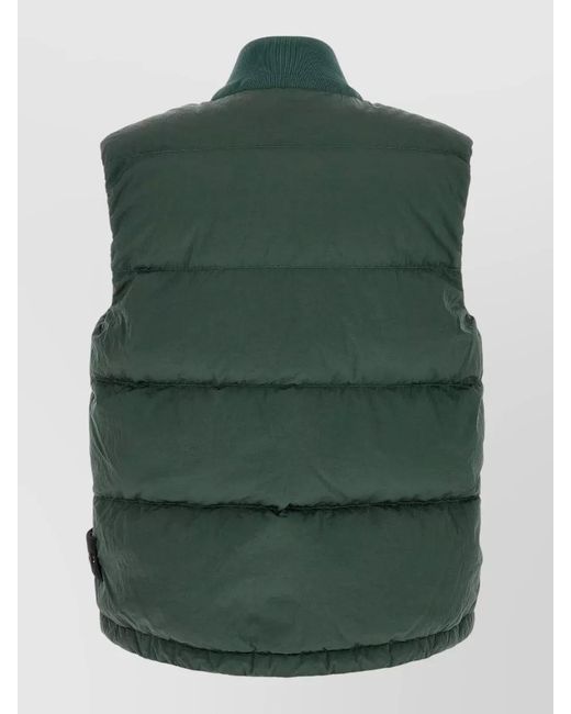 Stone Island Green Nylon Padded Vest for men
