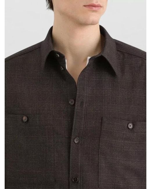 Dolce & Gabbana Black Oversized Checked Shirt for men