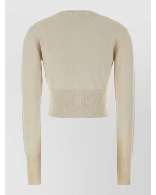 Vivienne Westwood Natural Cashmere-Blend Cropped Crewneck Cardigan