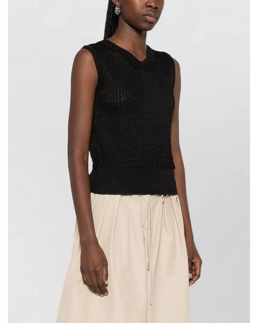 Maison Margiela Black Semi-Sheer Sleeveless Crewneck Vest