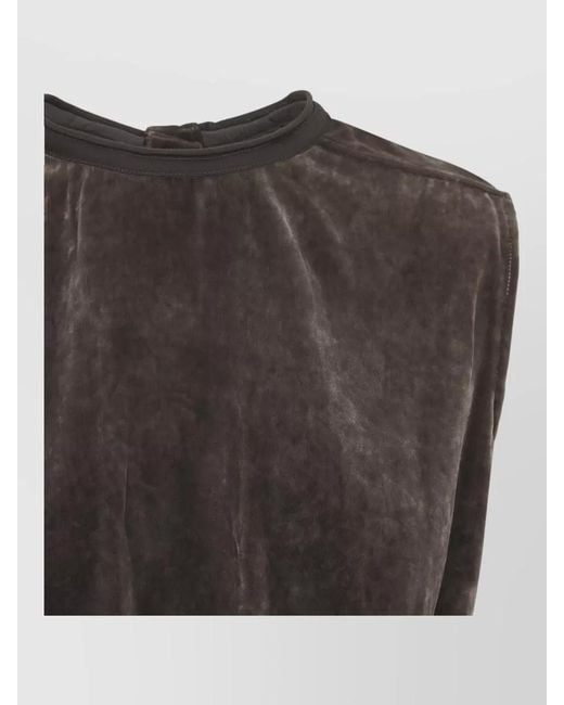 Rick Owens Brown Velvet Jersey Draped Sleeveless Evening Top