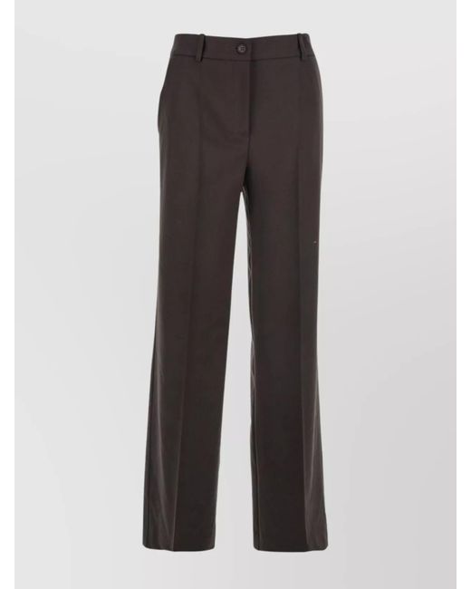 P.A.R.O.S.H. Gray Straight Trousers With Pockets And Loops