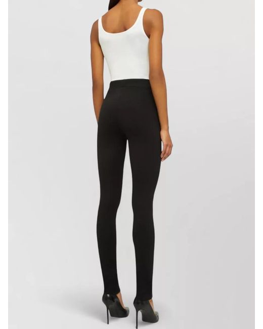 Wolford Black Grace High Waist Leggings Ankle Slit