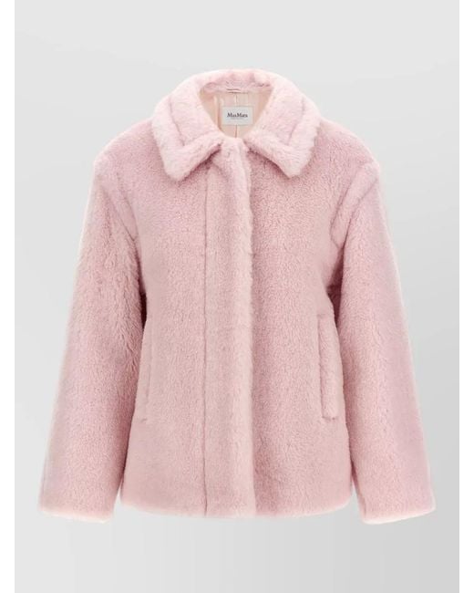 Max Mara Pink Silk Single-Breasted Short Coat