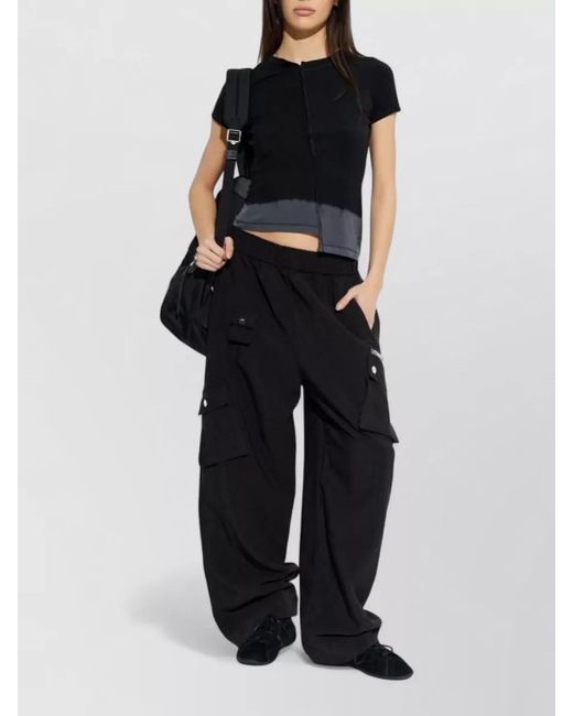 Y-3 Black Asymmetric Dip-Dye Paneled Short-Sleeve T-Shirt