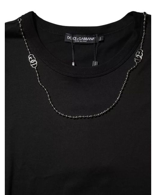 Dolce & Gabbana Black Cotton Crewneck Short-Sleeve T-Shirt for men