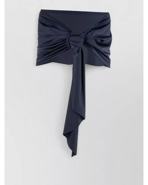 Chiara Boni Blue Draped Tie Front Strapless Fashion Belt