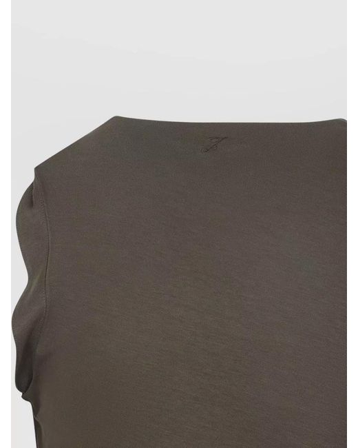 Jacquemus Green Silk-Blend Asymmetric Sleeveless Draped Top