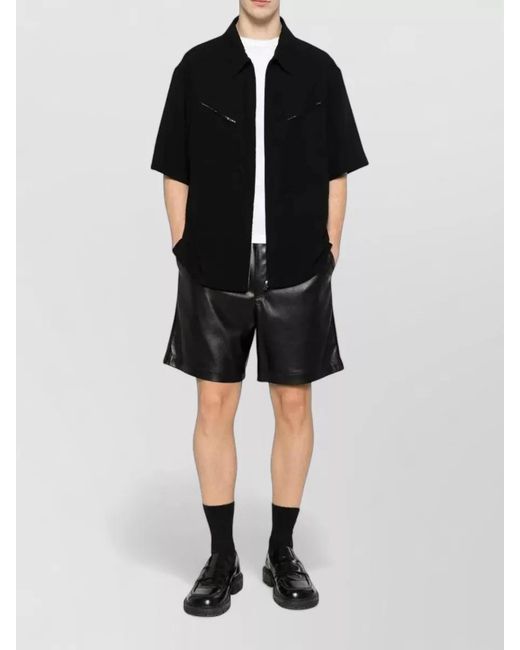 Givenchy Black Short Sleeve Zip Shirt Jacket Pockets for men