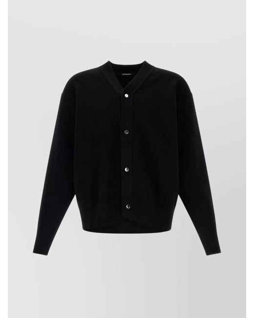 Jacquemus Black Double Layer Cardigan V-Neck for men