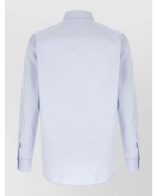 Valentino Garavani Blue Cotton Oxford Shirt for men