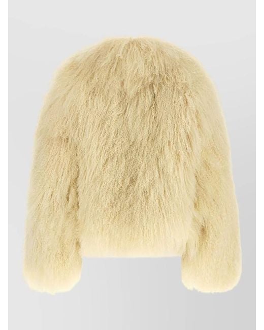 Blancha Natural Cropped Faux Fur Coat Casual Style