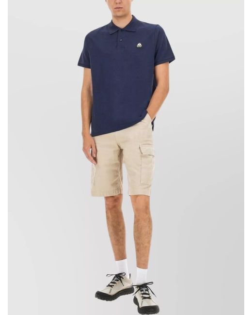 Moose Knuckles Blue Cotton Regular-Fit Polo Shirt for men
