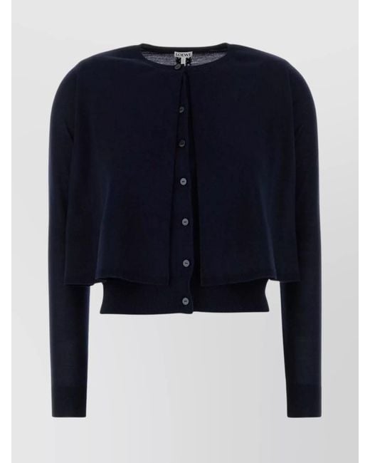 Loewe Blue Wool Cardigan