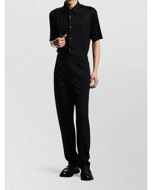 Emporio Armani Black Polo Shirt Regular Fit Short Sleeves Breathable for men